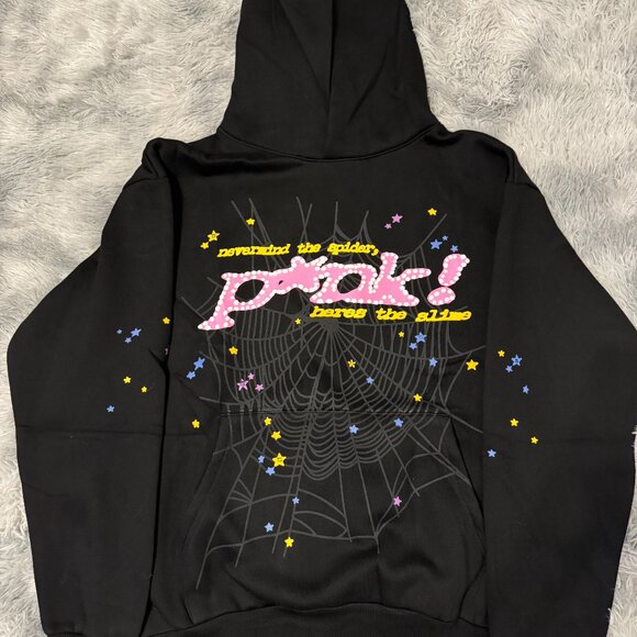Sp5der Black P*NK Hoodie Young Thug Size Medium or Large - Picture 1 of 3